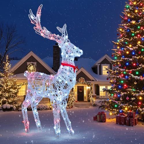 YITAHOME - Led-rendier - Kerstdecoratie - 120 RGB-leds - 89 Modi - 62 x 19 x 118 cm