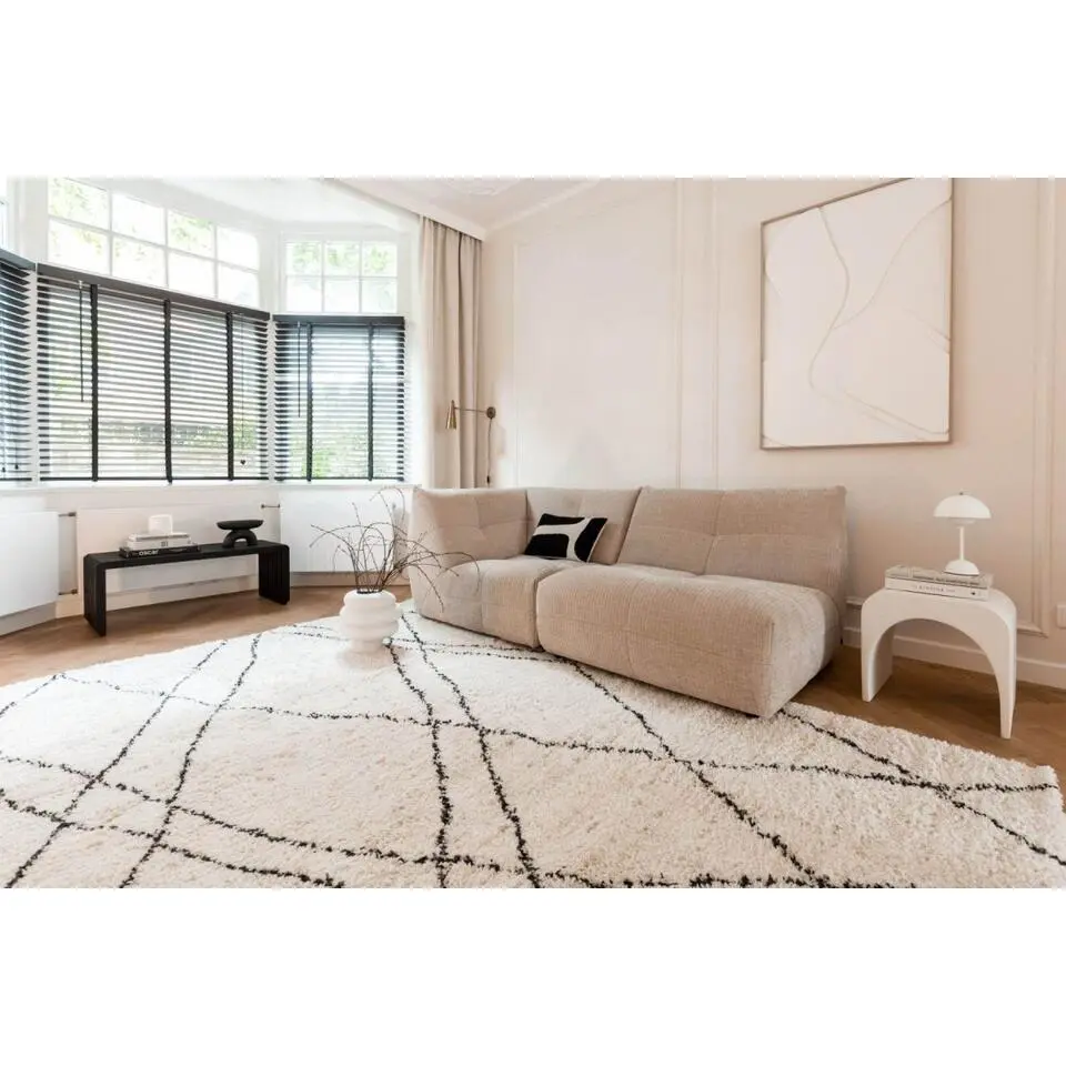 Interieur05 berber vloerkleed Allure wit/beige/zwart - 170 x 120 cm