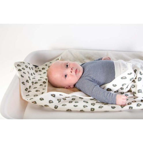 Cape de bain + Gant Jersey Leopard - CHILDHOME