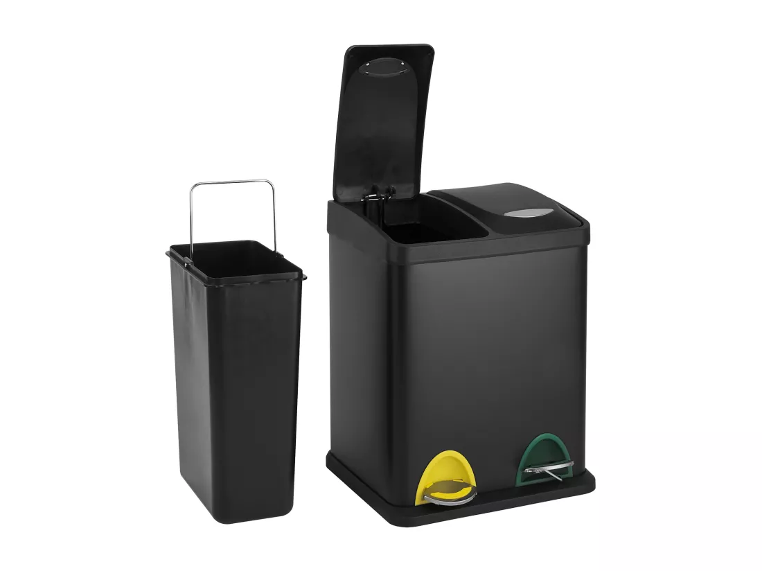 Poubelle de tri 2x8L en inox