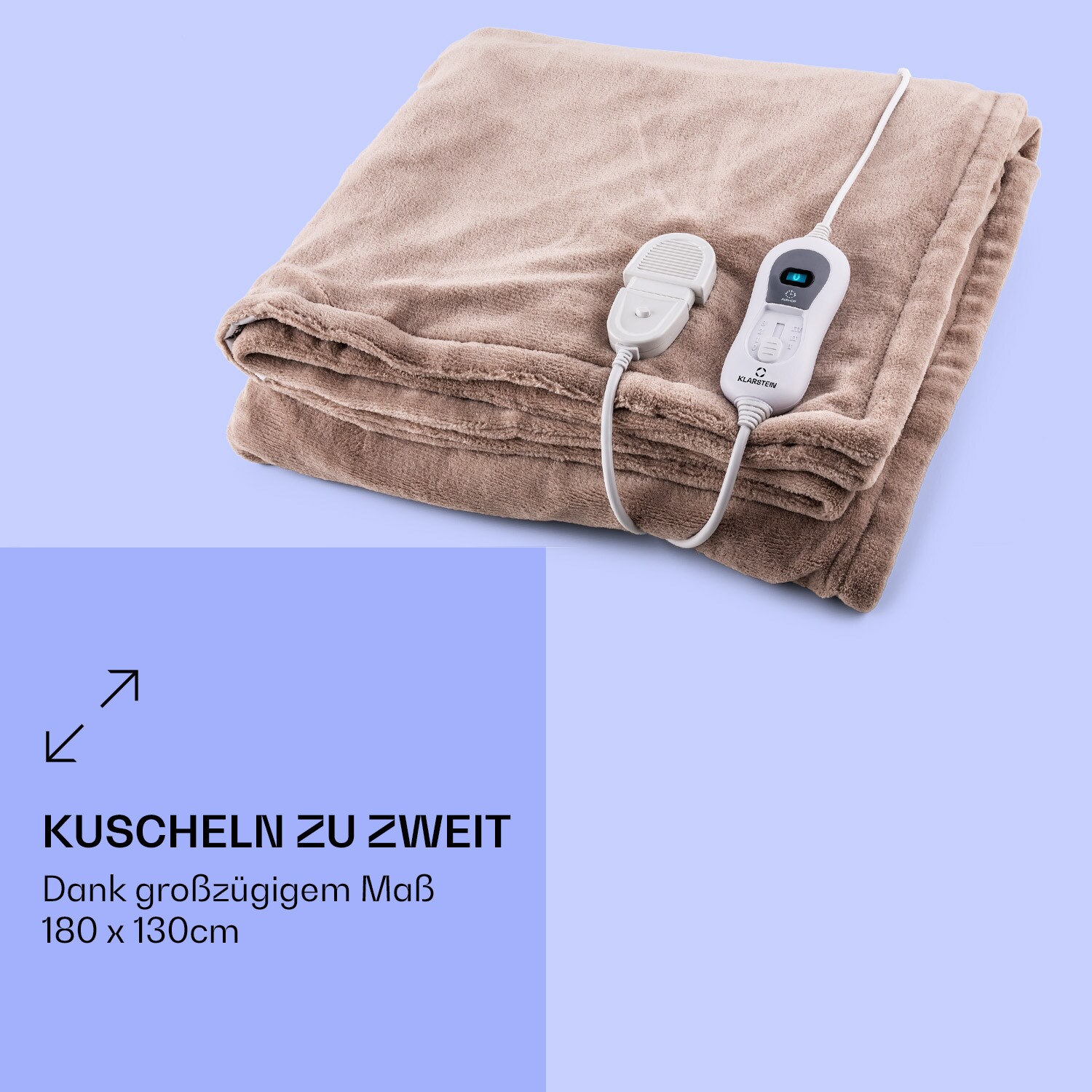 Dr. Watson XL Heizdecke 120 W 3 Stufen 180 x 130 cm Bedienteil Beige XL
