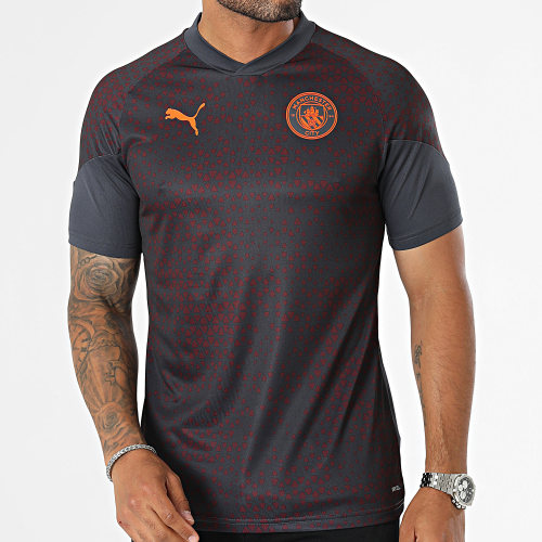Maillot De Foot Slim Manchester City Training Gris Anthracite Bordeaux