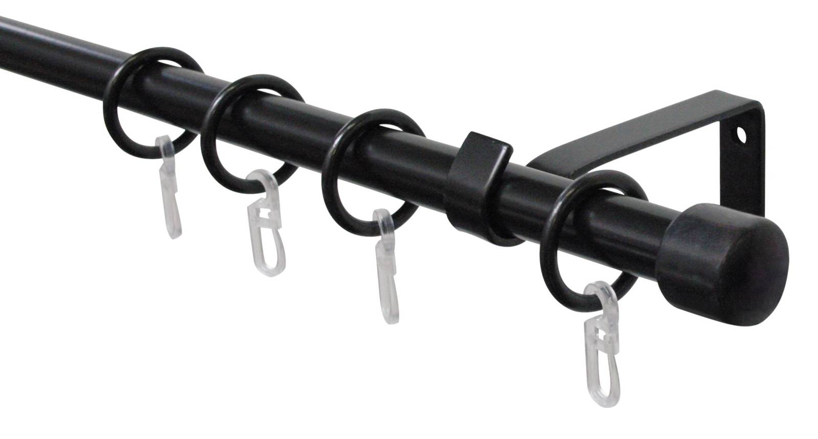 Gardinenstangen-Set CAP - schwarz - 130-240 cm