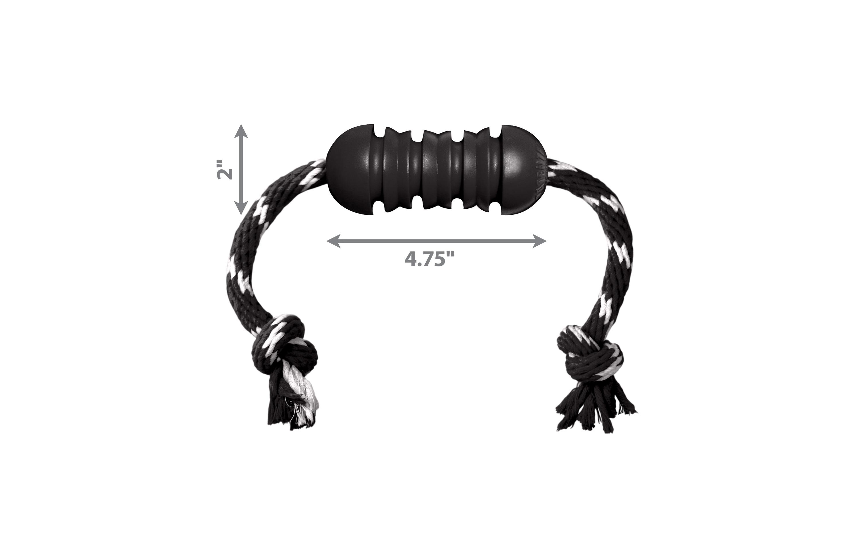 Extreme Dental mit Seil schwarz, Ø 5 cm, H 12 cmDental-Hundespielzeug