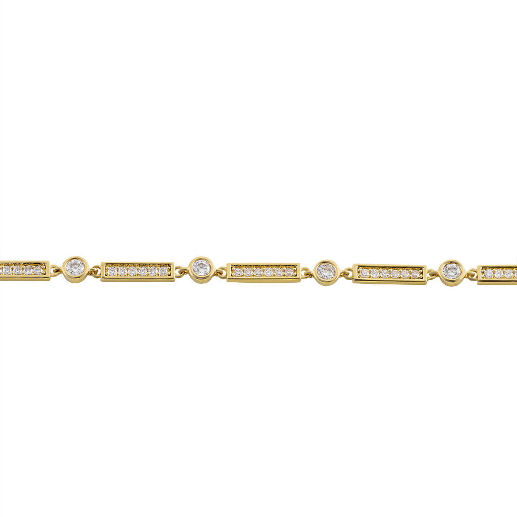 Bracelet Plaqué Or Epilobe Oxydes De Zirconium