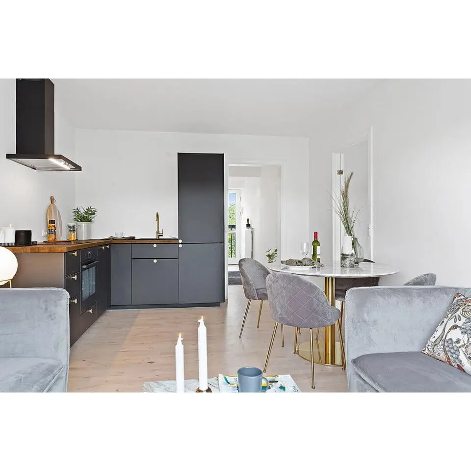 Eettafel Wit Ø110cm - Gouden Onderstel - Bolzano