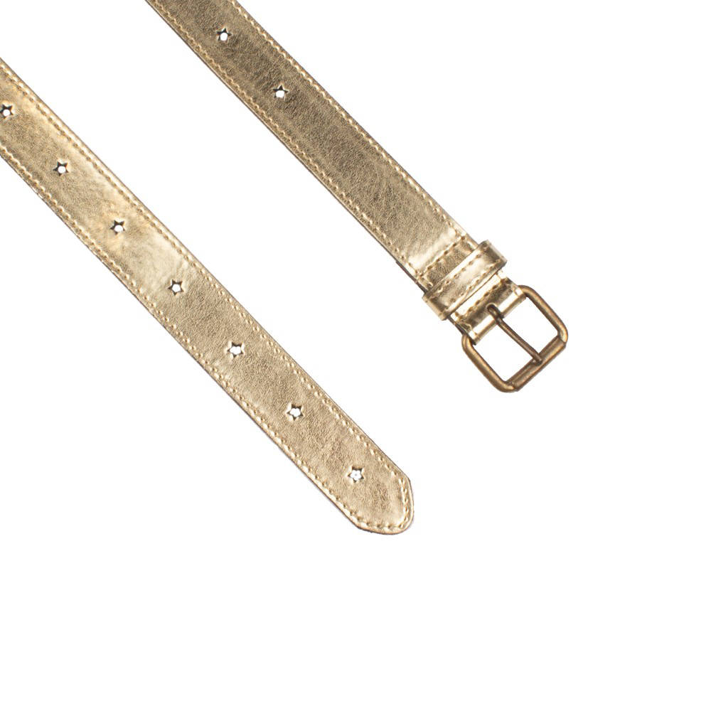 Legend metallic leren riem goudkleurig