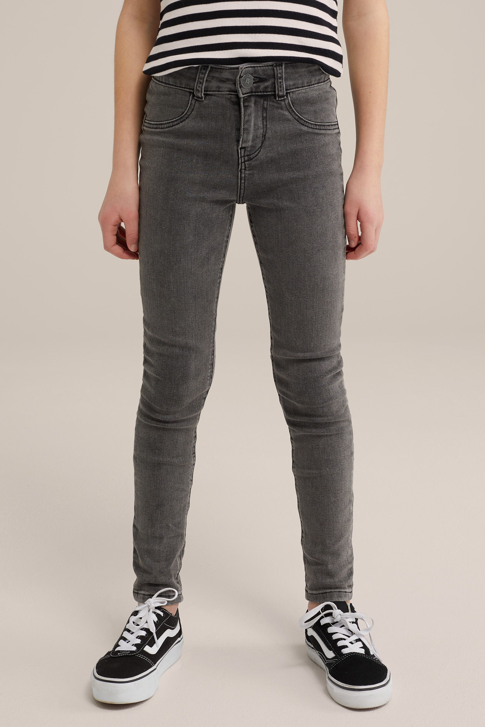 Meisjes superskinny jegging met stretch Blue Ridge Donkergrijs gemeleerd
