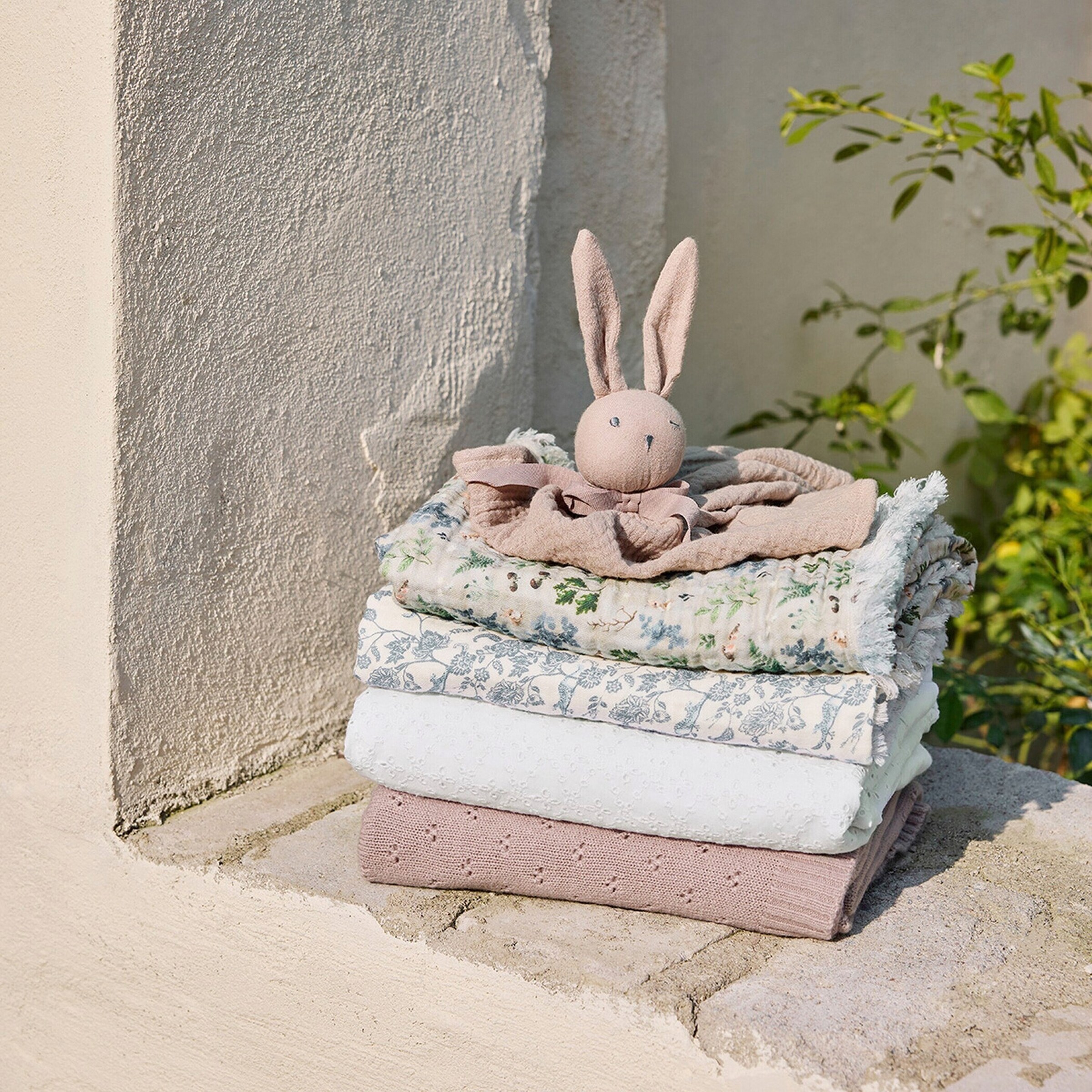 Elodie Pointelle Decke - Misty Pink rosa