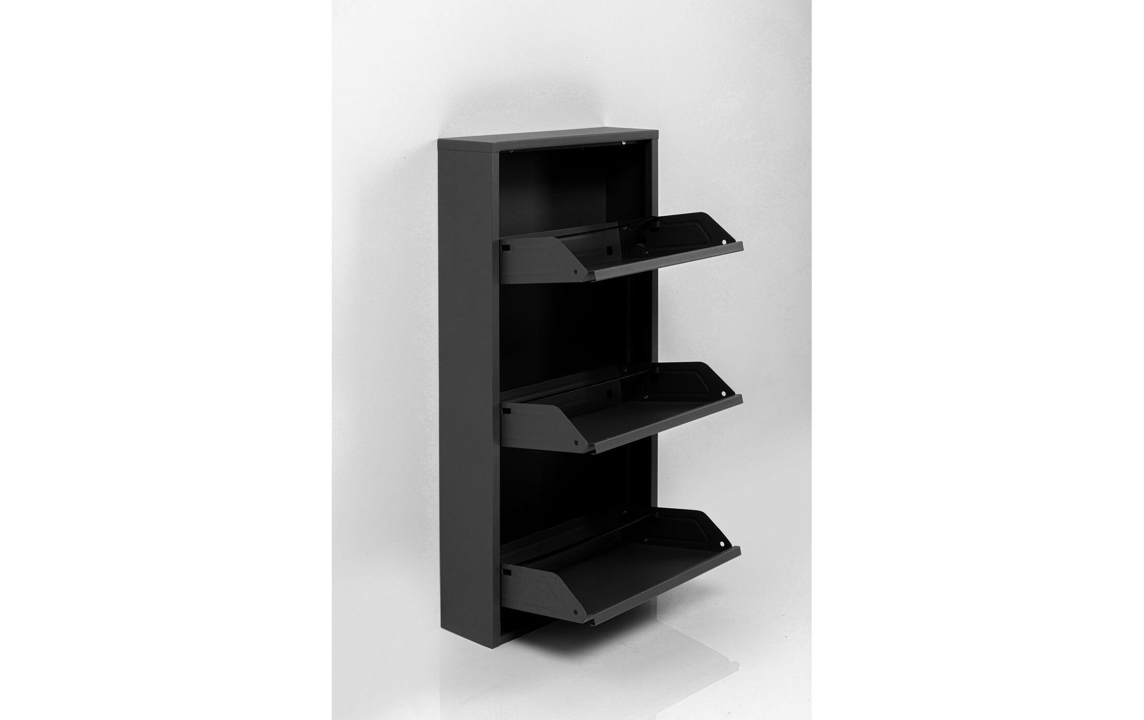 Schuhschrank Caruso 3-er, 50 x 103 cm, Schwarz<br>Schuhschrank