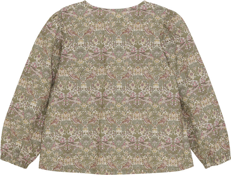Huttelihut Blouse in Liberty Fabric Deep lichen green
