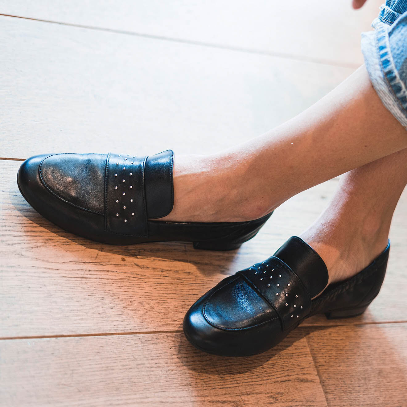 Bocage Mocassins en Cuir Aissa noirs