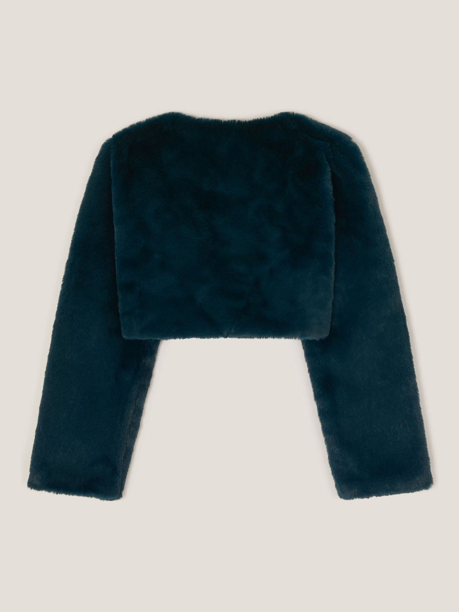 Blauw - Monsoon Marie Bow bolero van imitatiebont
