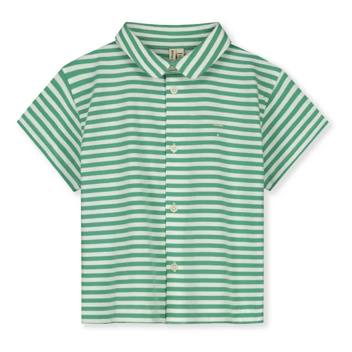 Gray Label Chemise Rayée Coton Bio | Vert Menthe