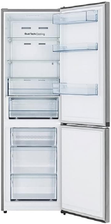 Hisense RB327N4AD2 Kühl-Gefrierkombination/ NoFrostPlus/ Multiflow 360°/ HolidayMode/ FreshZone/ 182,4 cm/ Kühlteil 171 l/ Gefrierteil 85 l/ 41 dB/ 287 kWh/ Jahr/ Edelstahl-Look