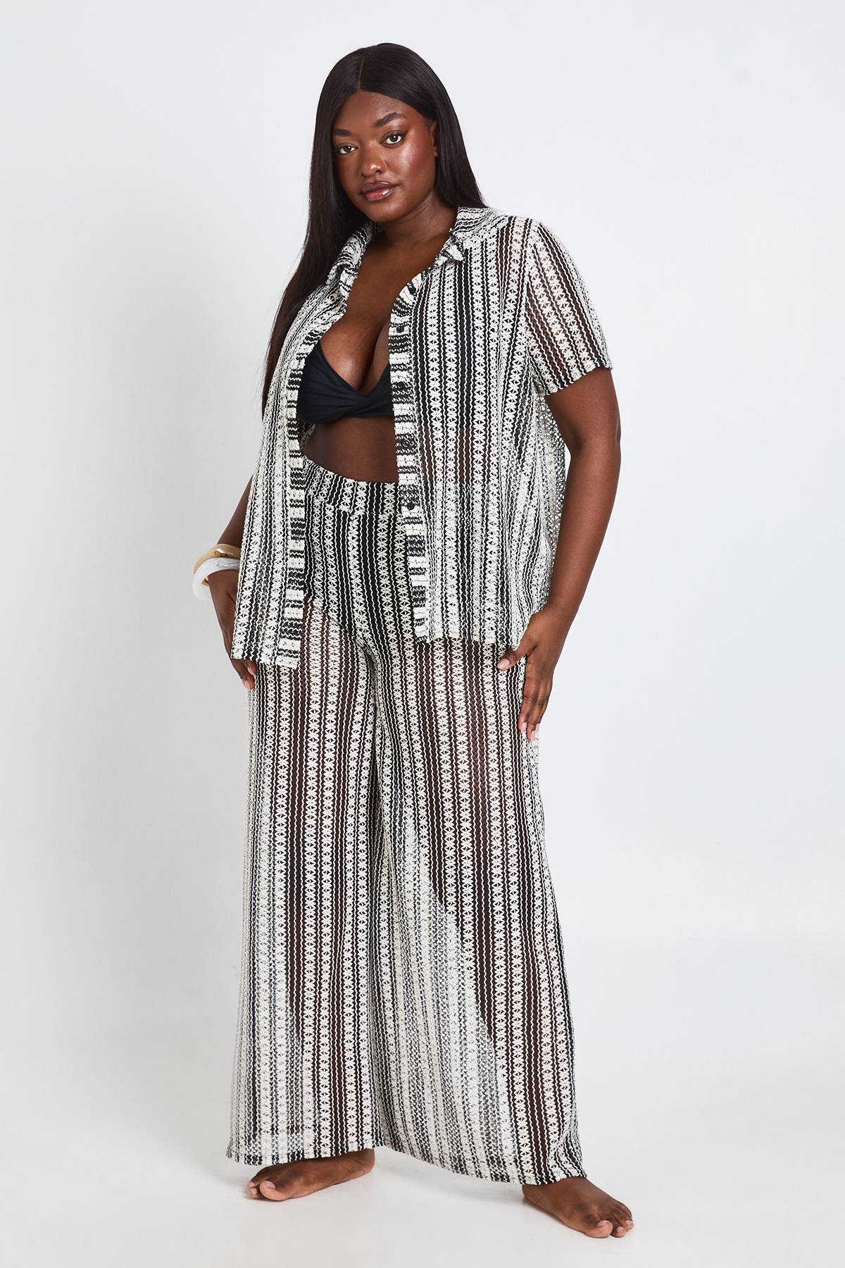 boohoo Pantalon De Plage Grande Taille Au Crochet