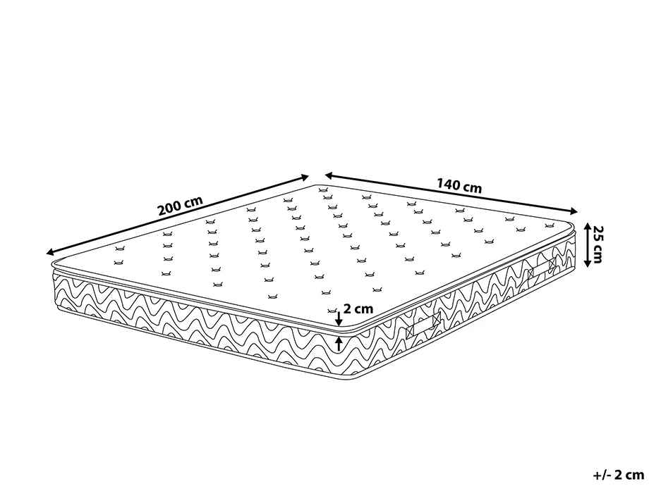Latex pocketveringmatras JOY H2/3 Medium 140 x 200 cm