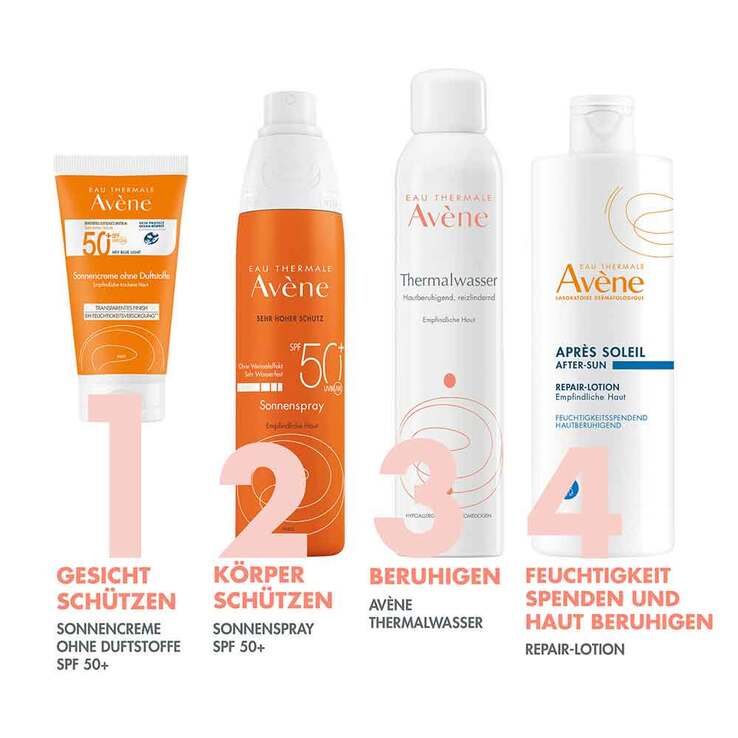 Avene Sonnencreme SPF 50 + ohne Duftstoffe, 2x50 ml