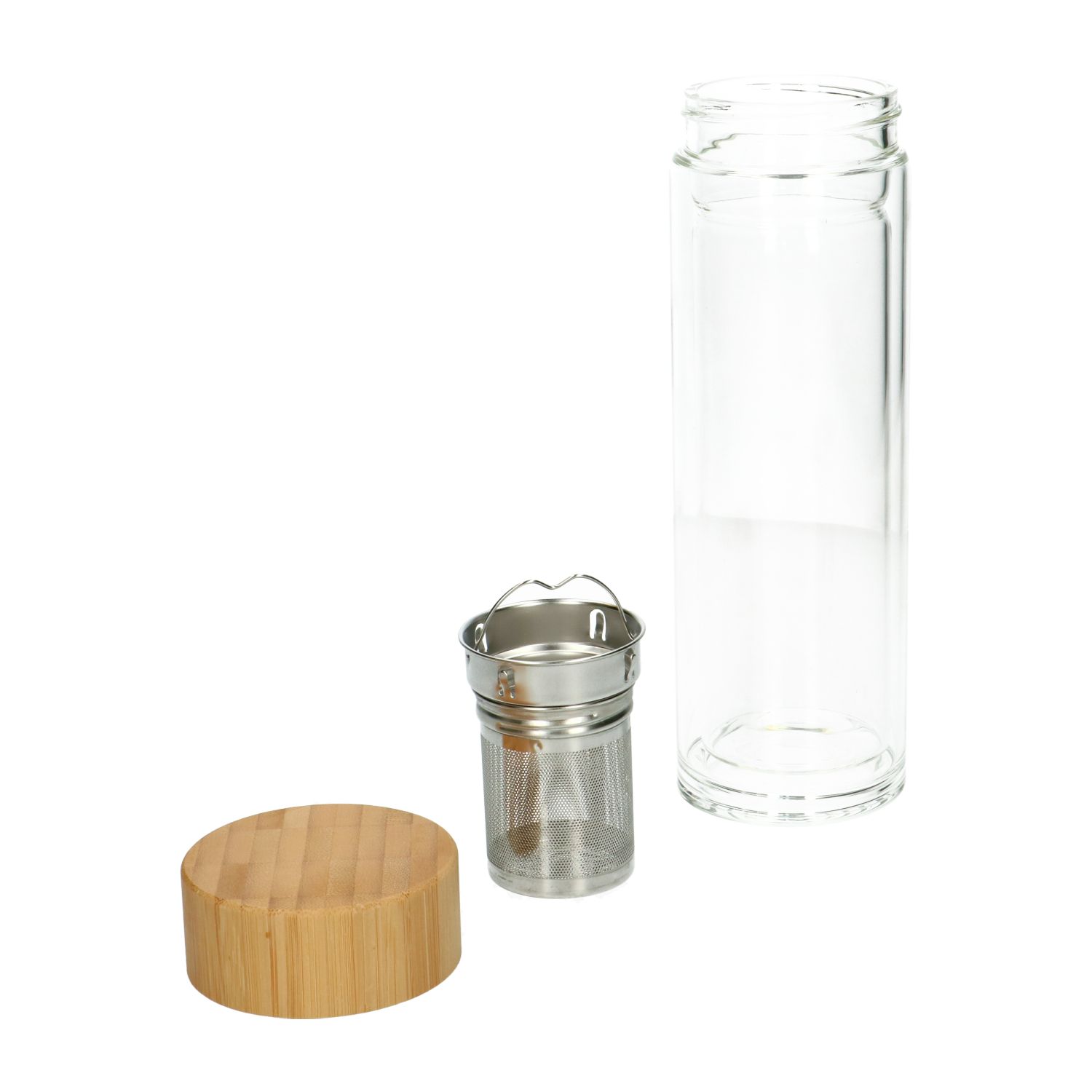 Dubbelwandige infusiefles, hittebestendig glas, 400 ml