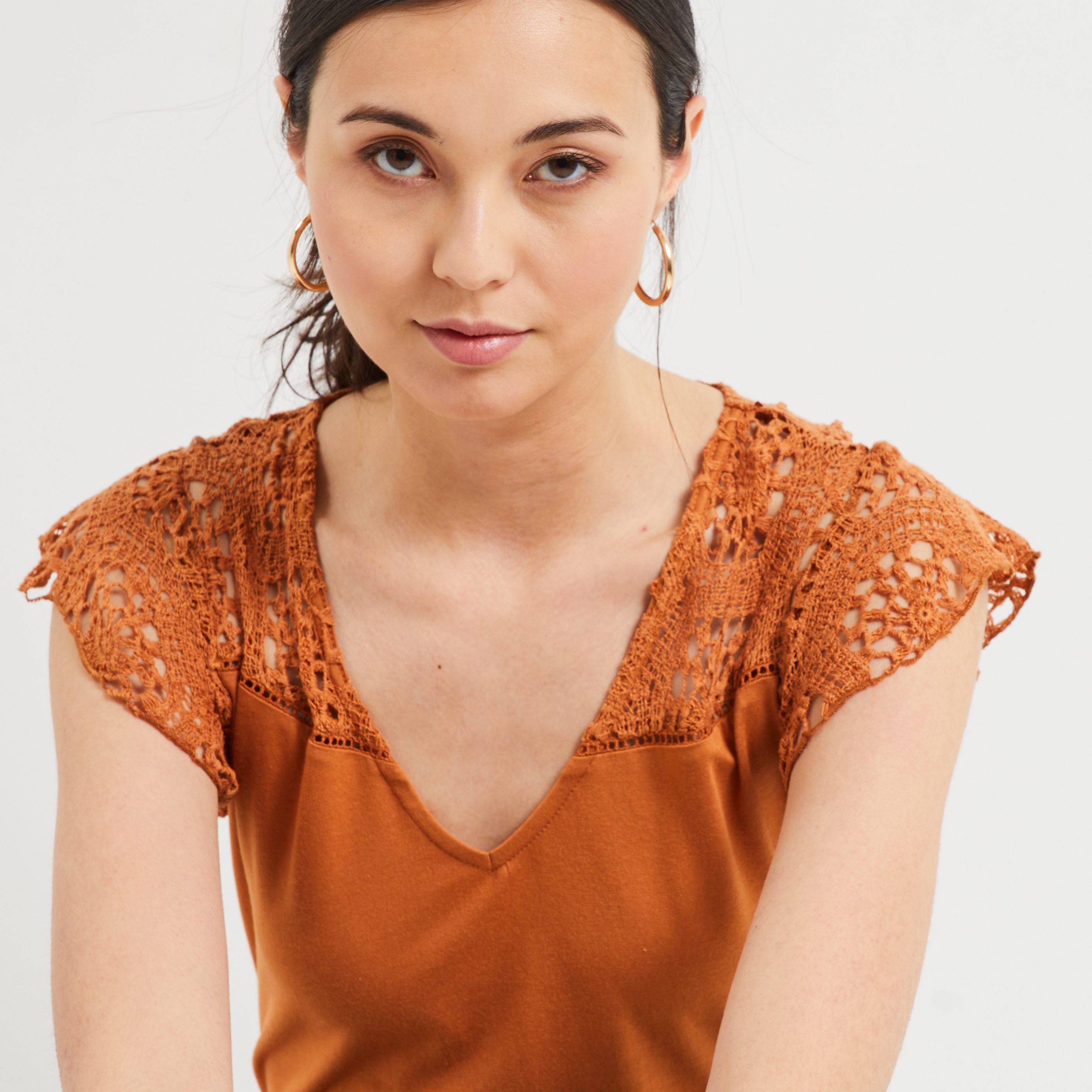 Tshirt uni femme - CARAMEL
