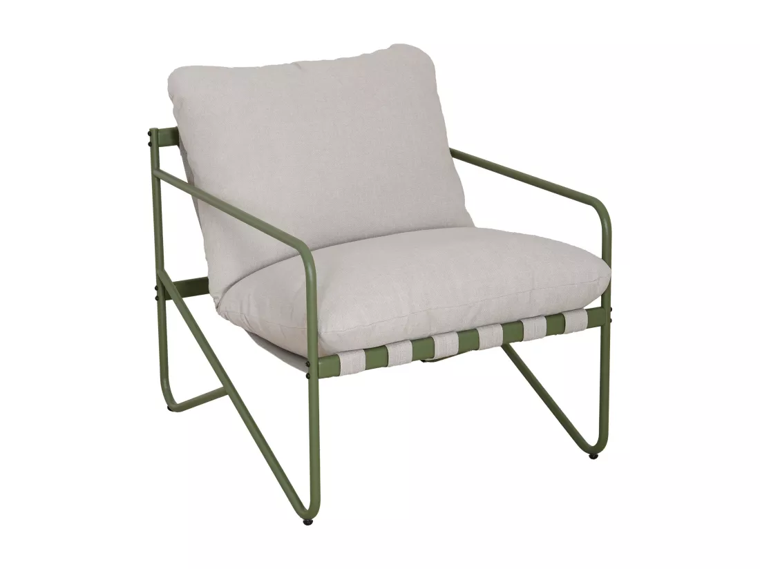 Salon de jardin en acier : un canapé 2 places, 2 fauteuils et une table basse - Vert - MILOPE de MYLIA