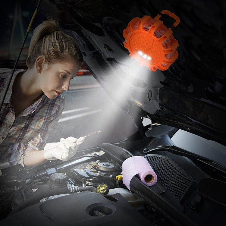LED Auto Warnlicht Sicherheitsleuchte LKW Blink Licht mit Haken (Batteriebetrieben) - Orange