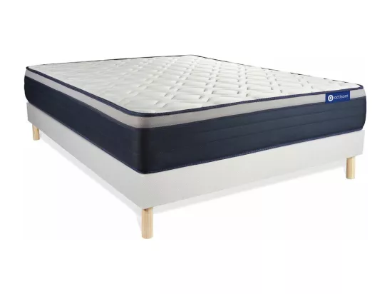 Ensemble matelas Latex+Mémoire de forme ACTILATEX MAX 180x200 cm Maxi épaisseur 7zones de confort + sommier KIT blanc