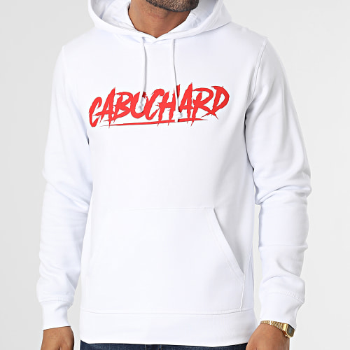 Sweat Capuche Cabochard Blanc Rouge