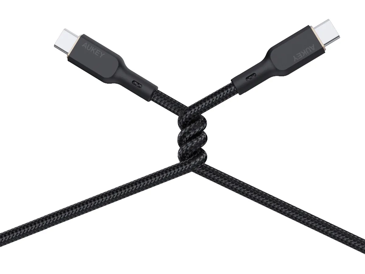(1m) 100W USB C auf USB C Ladekabel Kevlar Datenkabel (CB-KCC101) - Schwarz