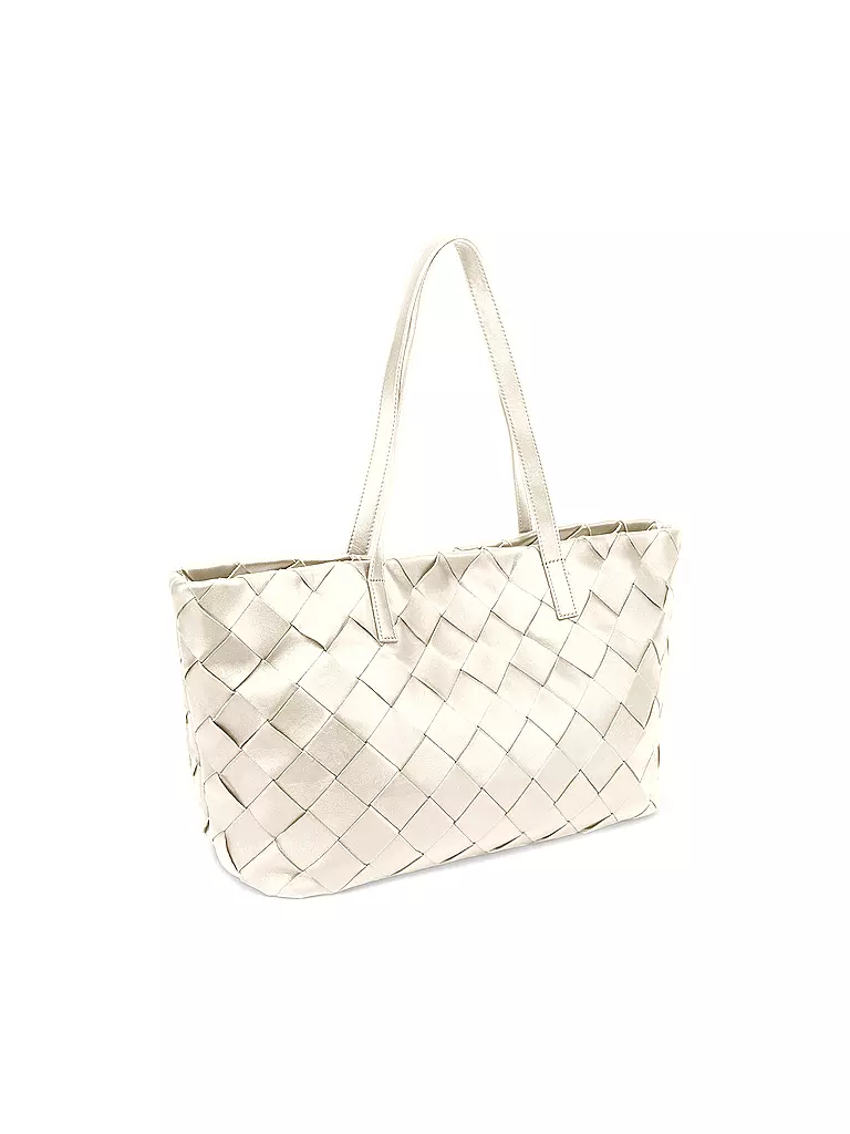 LES VISIONNAIRES Ledertasche - Shopper ODILE WEAVE weiss