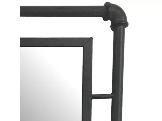 Miroir mural tube en métal gris 42 x 54 cm