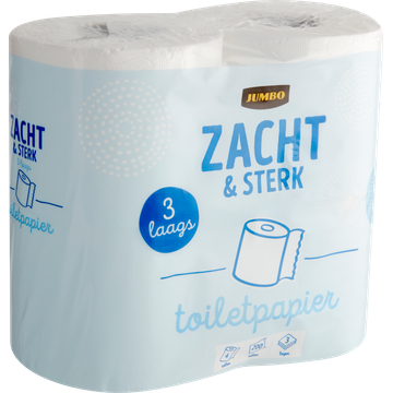 Jumbo Toiletpapier Zacht & Sterk 3 Laags 4 Rollen