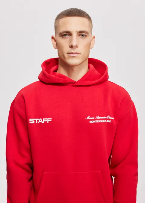 Hoodie met print staff rood (ROO)