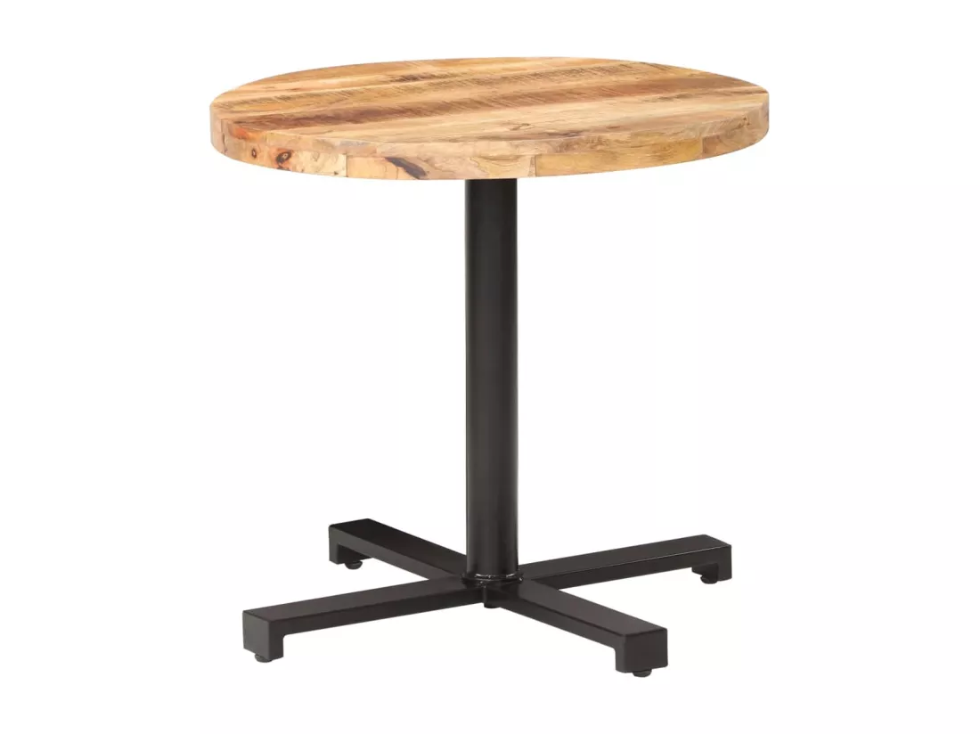 Table de bistro Ronde Ø80x75 cm Bois de manguier brut