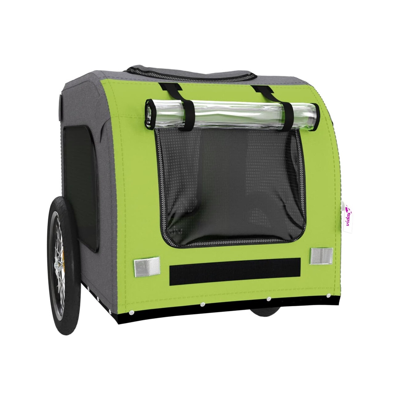VidaXL Fahrradanhänger Hund 55 x 80 x 55 cm (L x B x H) grün