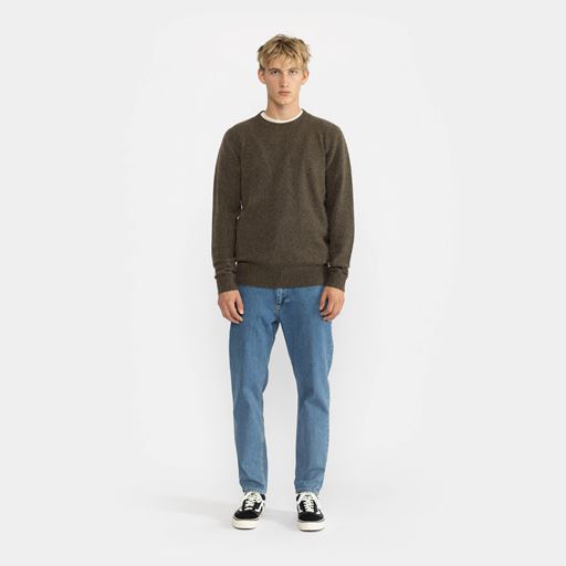 Revolution Crewneck Striktrøje, Brown, M