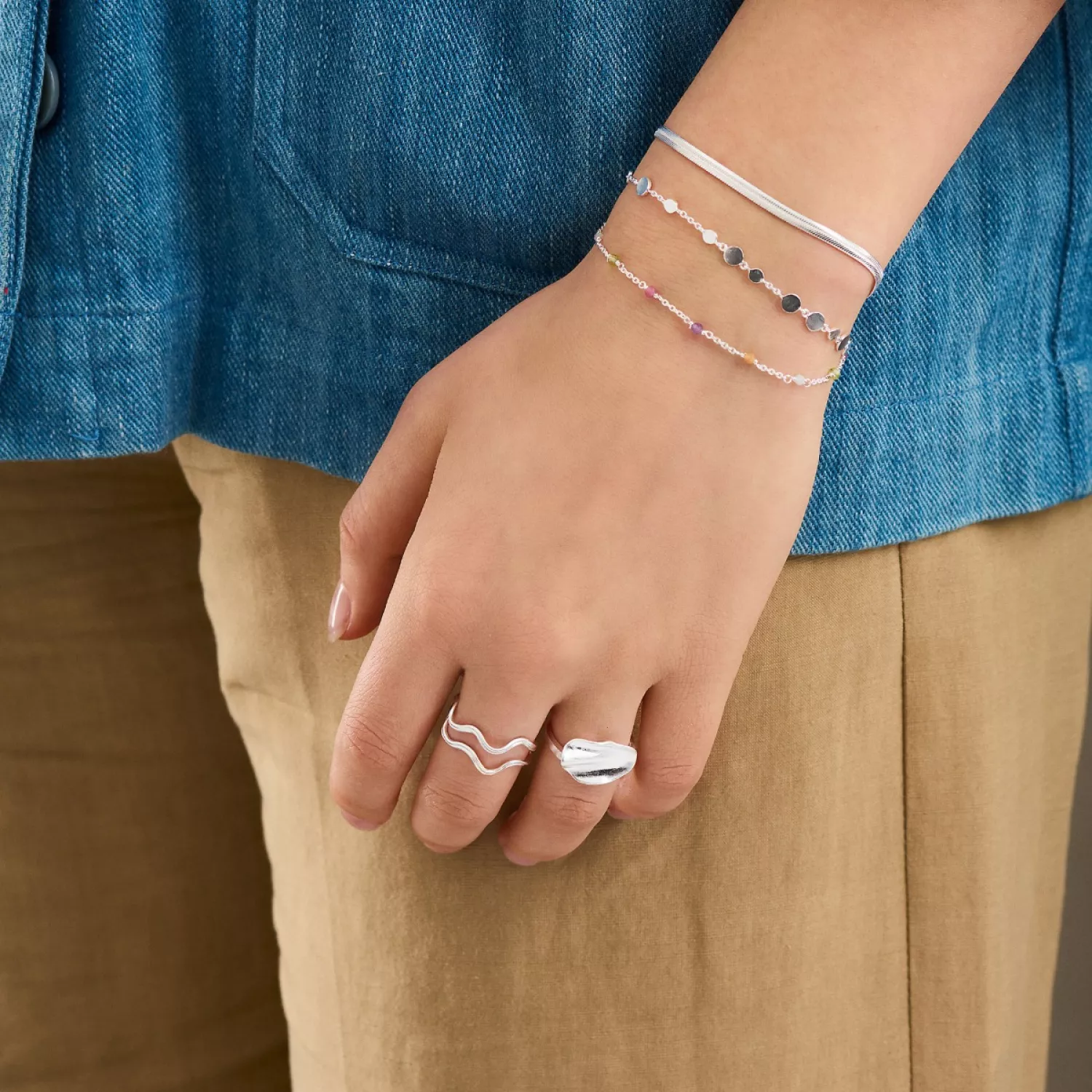 Pernille Corydon Double Wave Ring Sølv r-456-s