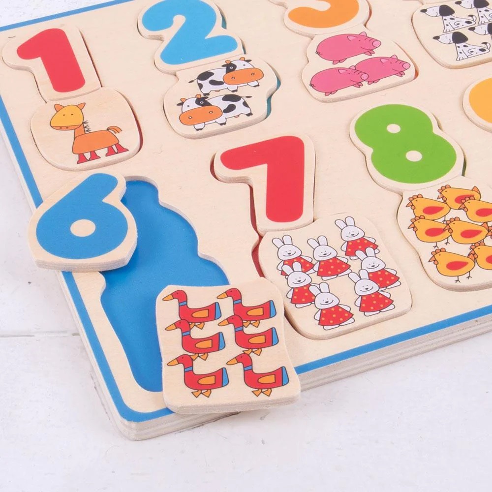 Puzzle association chiffres et couleurs