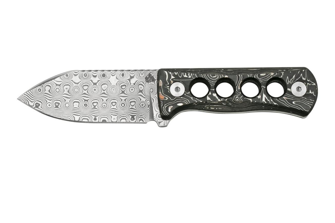 QSP Knife Canary QS141-E Damascus, Aluminium Foil Carbon Fibre, nekmes