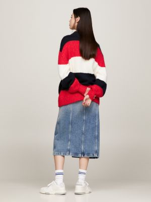 Suéter oversized com blocos de cores