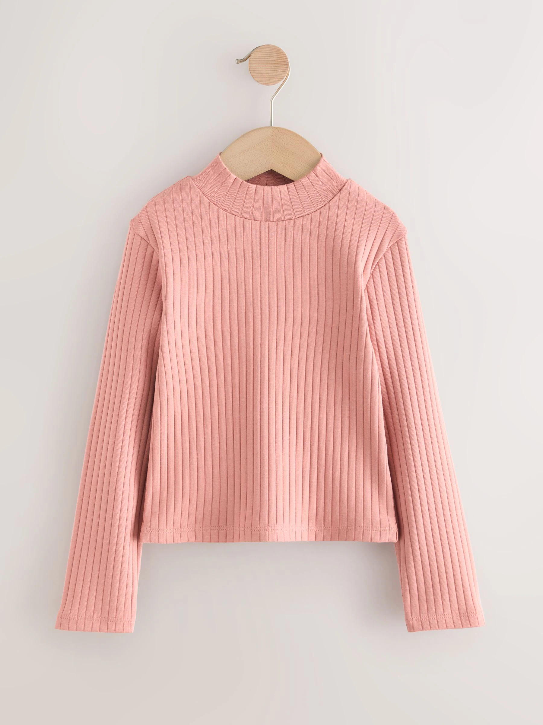 Multi Plain - High Neck Ribbed Tops 3 Pack (3-16yrs)