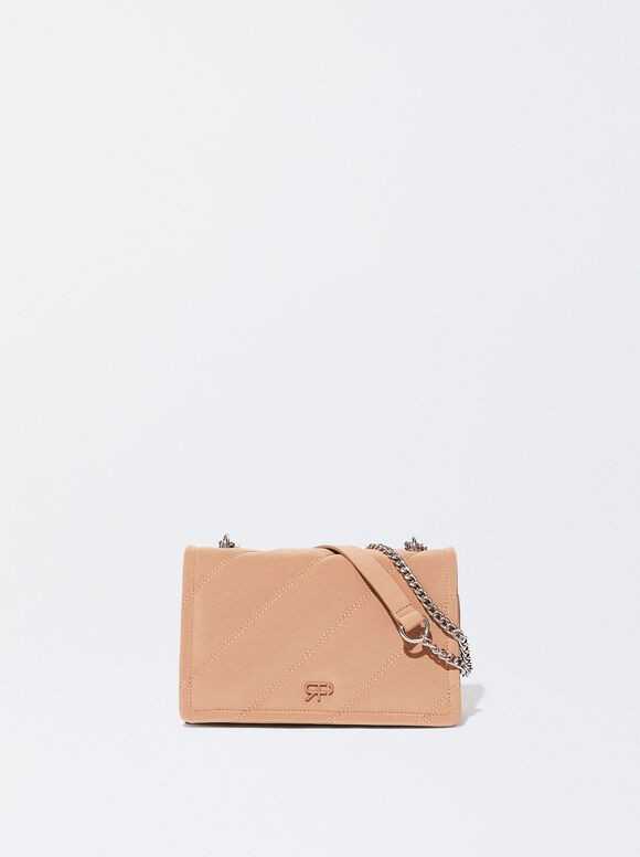 Bolsa de ombro com corrente - Camel
