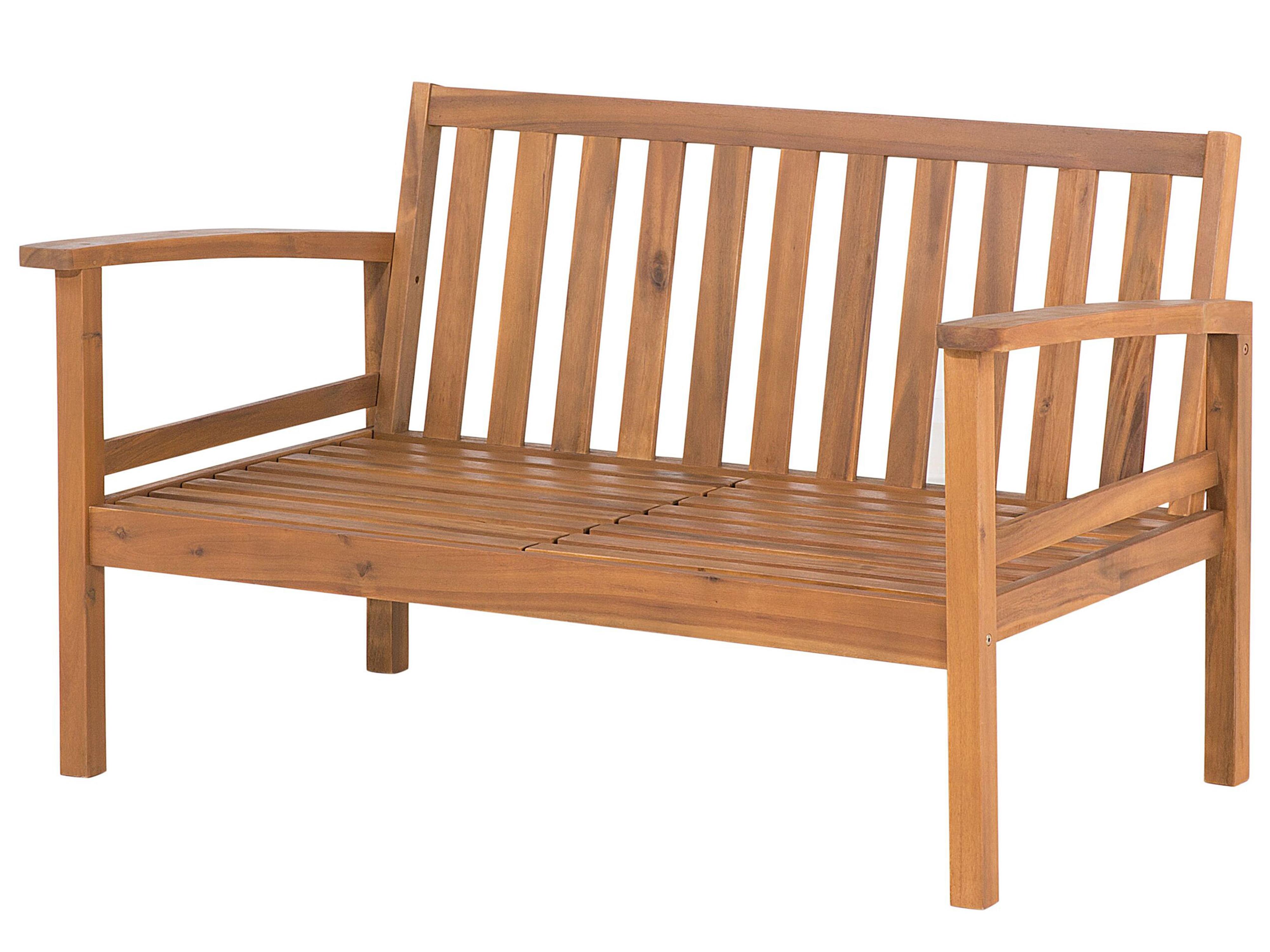 Loungeset met tafel en ottomaan 4-zits MANILA Acaciahout Lichtbruin