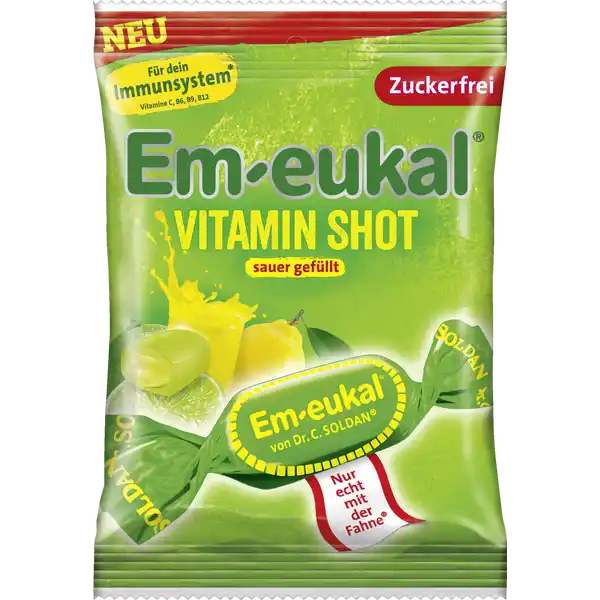 Vitamin-Shot sauer gefüllt Fruchtbonbons