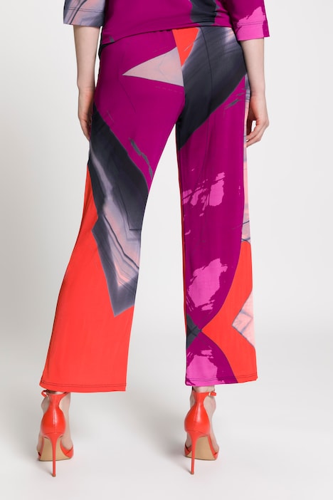 Slinkyhose, bedruckt, weites, gerades Bein, Elastikbund