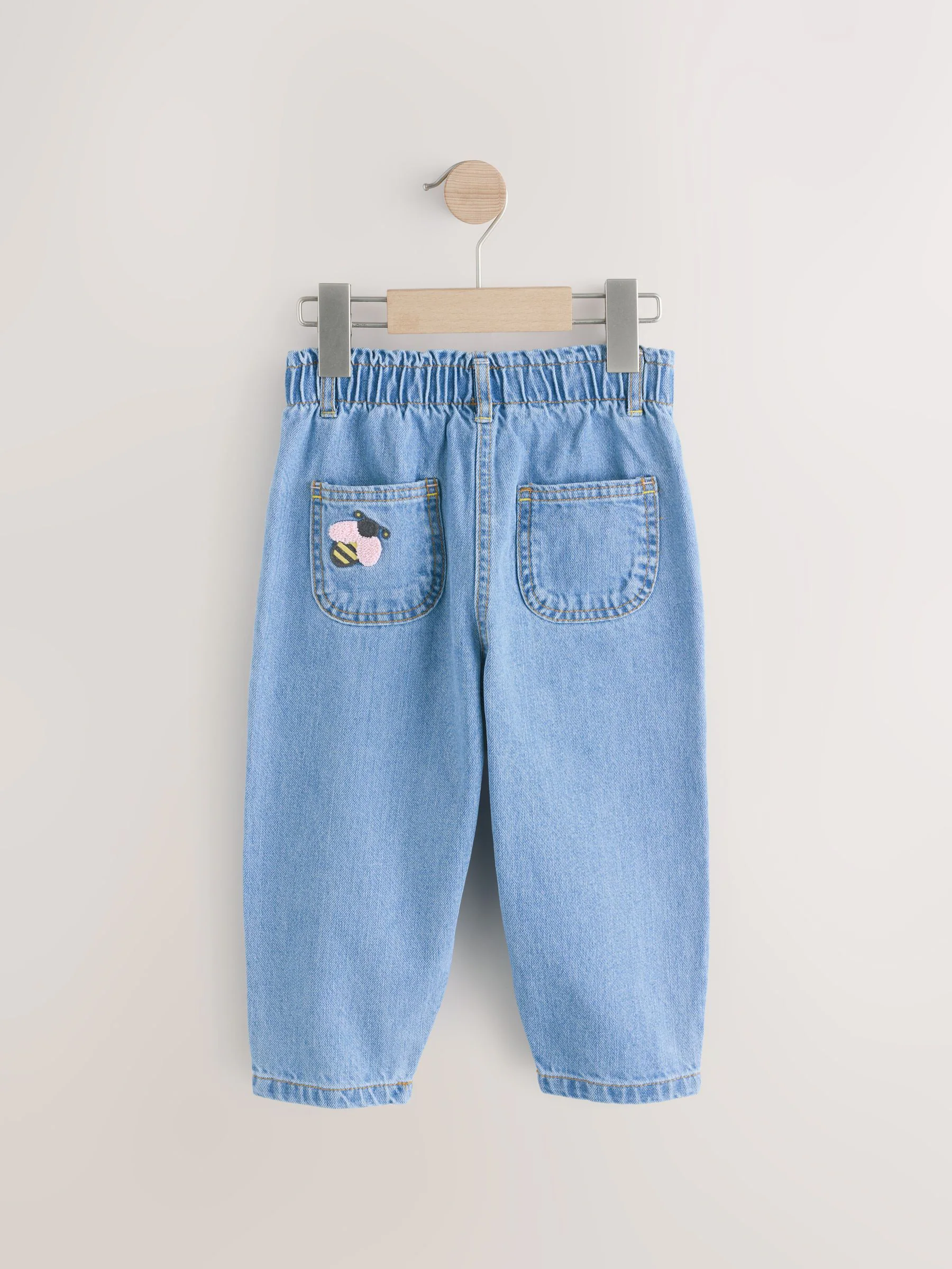 Denim - Bouclé vlinder versierde 100% katoenen jeans (3mnd-7jr)