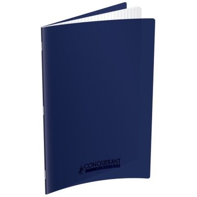 Conquérant Classique - Cahier polypro 24 x 32 cm - 96 pages - grands carreaux (Seyes) - bleu marine