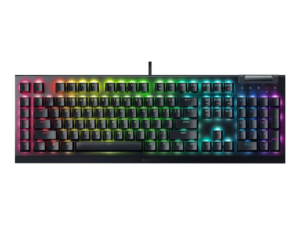 Razer BlackWidow V4 X - Tastatur - 100% - full size - med medierulle - backlit - USB - QWERTY - Nordisk - tastkontakt: Razer Green