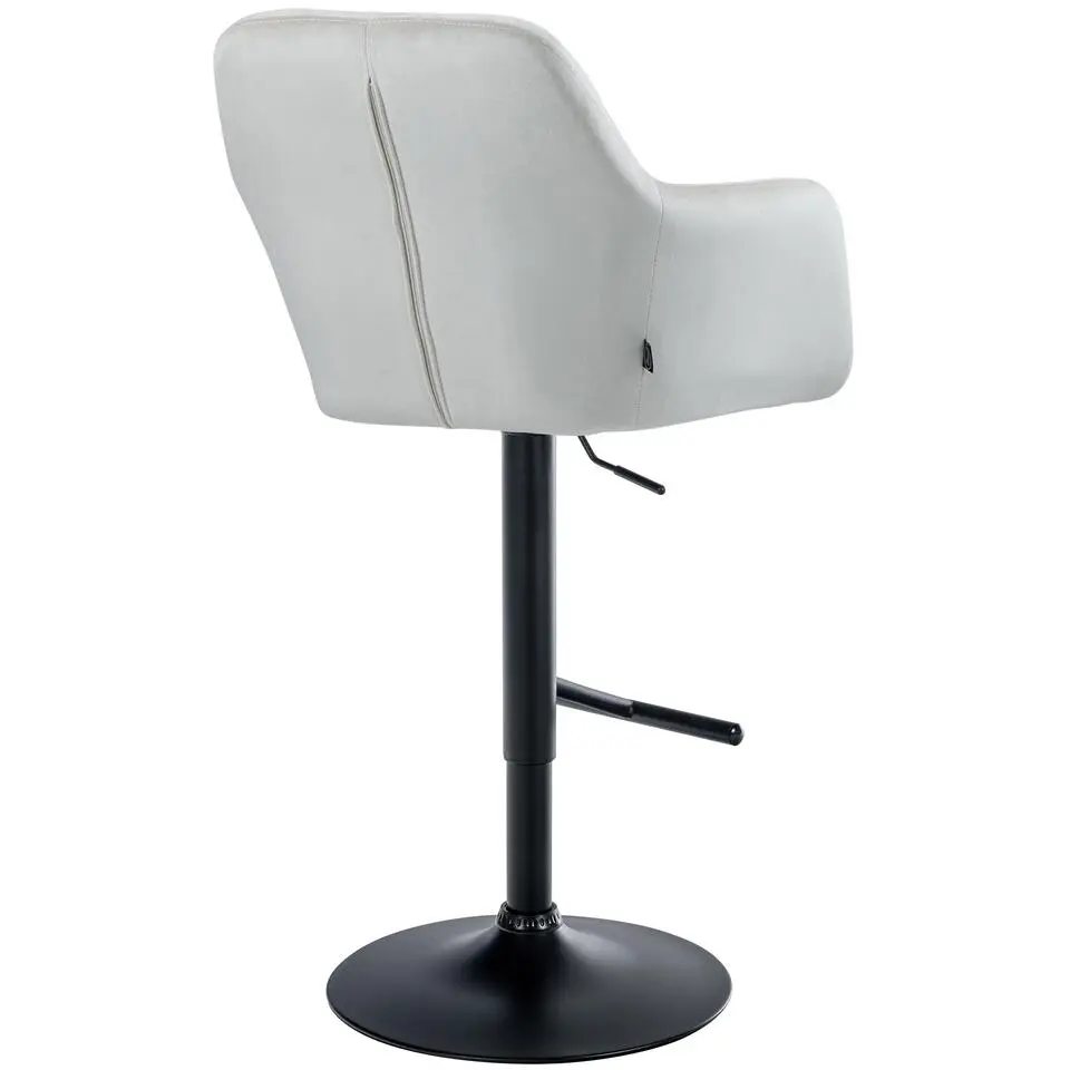 CLP Barkruk Natoma zwart Frame - Fluweel - creme