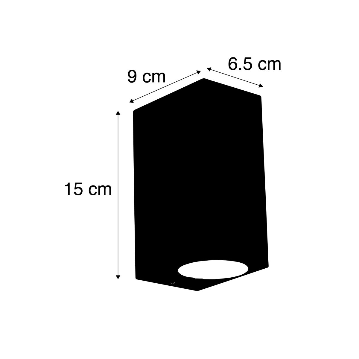 Moderne wandlamp, zwart, IP44 - Baleno II